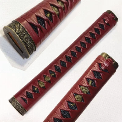 Mango Tsuka Ito Fuchi Kashira Menuki TSUKA Espada Japonesa Samurai Katana Piezas Foto 1 de 4