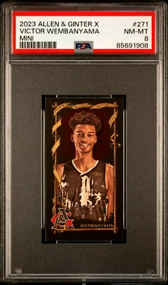 2023 Topps Allen & Ginter X MINI Victor Wembanyama Rookie Card #271 PSA 8 NM RC - Image 1 of 2