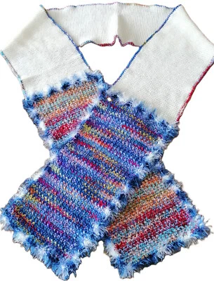 Häkel Handarbeit UNIKAT Upcycling Wolle Kragen Stola gehäkelt umgearbeitet (12) - Bild 1 von 4