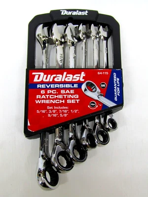 Duralast Reversible 6-pc SAE Ratcheting Wrench Set 64-115 - Image 1 of 4