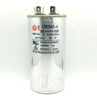 Condensador de arranque de funcionamiento del motor 25uF CBB65-A 450VAC 50/60Hz Foto 1 de 4