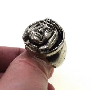 Vintage Cameo Portrait Ring From Qatar Size 9.5 Handmade - Picture 1 of 2