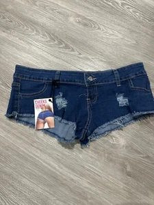 Pantaloncini blu denim guance taglia M nuovi - Foto 1 di 3