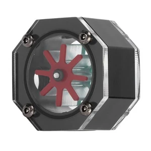 Water Meter Transparent Acrylic Octagonal Metal Computer WaterCooled Rhe CB - Afbeelding 1 van 22