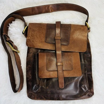 Bolso Bandolera C&C California Mujer Envejecido 100% Cuero Marrón Foto 1 de 4