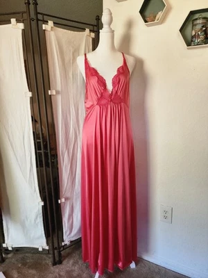 复古 JCPenny Enchantmates 珊瑚粉红色深蹦极全长滑 M/L UNION — 第 1/4 张图片