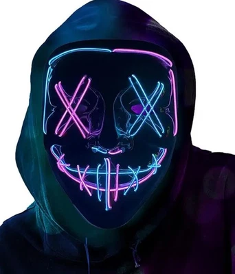 LED Mask For Halloween, Party - Blue/Purple  - New - Image 1 of 3