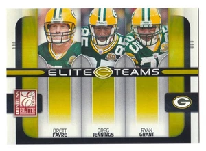 2008 Donruss Elite Brett Favre Jennings Grant #ET-7 squadre oro #/200 Packers - Foto 1 di 2