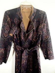 Solitaire Anthropologie Black Purple Paisley Print Jacket Womens Size Small Coat - Picture 1 of 8