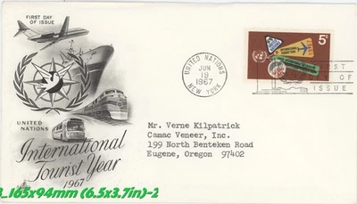 1967 UN International Tourist Year FDC – 5¢ Issue – ArtCraft Cachet – New York - Image 1 of 2
