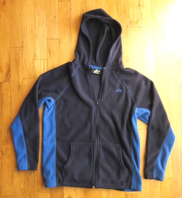 Athletech молодежи молнии с капюшоном флисовая куртка черный с синим акцентом, большой 10/12 - Изображение 1 из 3
