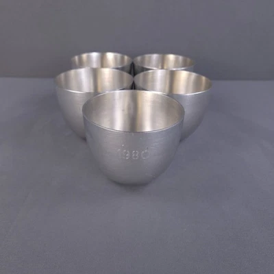Juego de 5 vasos Jefferson vintage Kirk Pewter 1980 223 de Hanle 2,5"x3,25" Foto 1 de 4