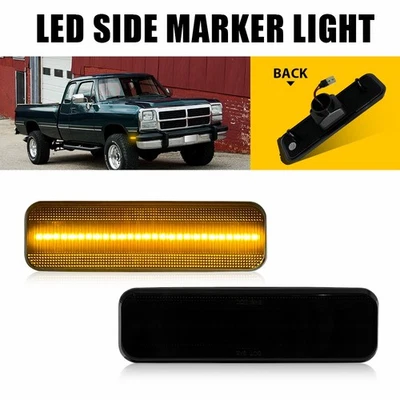 2x Luces laterales LED delanteras ahumadas para camioneta Dodge D150 D250 D350 W150 W250 Foto 1 de 4