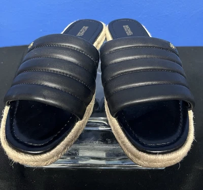 Sandalias alpargata MICHAEL Michael Kors Royce para mujer talla 10,5 de cuero negro Foto 1 de 4