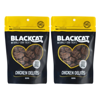 2x Blackcat Chicken Delites 60g Cat/Pet Healthy Treat/Food/Meal/Snack Reward Bag - image 1 of 4