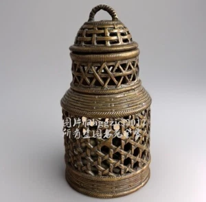7.5" Brass Cricket Cage Grasshopper Pet Animals House Collections Artwork Decor - Picture 1 of 5