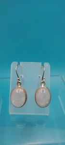 925 Silber ovale Haken, Ohrhänger Mondstein - Bild 1 von 5