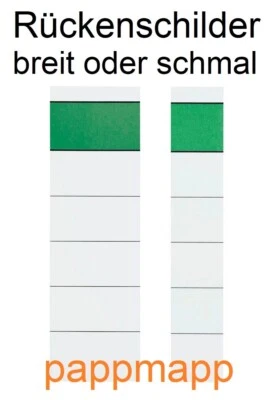 Rückenschilder für Ordner 5 oder 8 cm selbstklebend breit/schmal Ordneretiketten - Bild 1 von 2