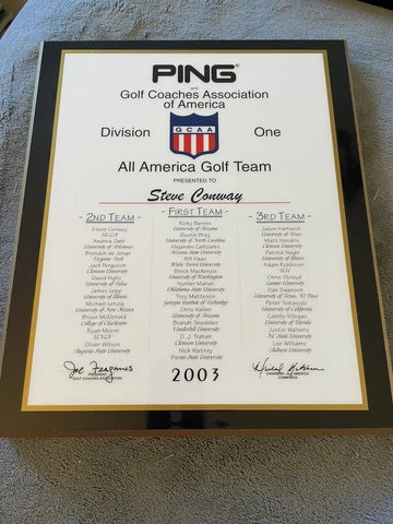NCAA Golf 2003 PING All American Plaque Nick Watney Bill Haas Brandt Snedeker Cover