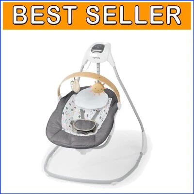 Lujoso columpio giratorio para bebé con tecnología WhisperQuiet - para edades de 0-9 meses Foto 1 de 4
