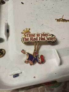 Vtg Time to play The Red Hat way! pin Red Hat Society With dangle Estate Sale  - Picture 1 of 4