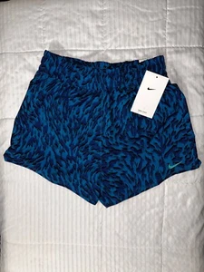 Nike One Kids Standard Fit Animal Print Shorts Dri-Fit  Blue Medium FQ4527-435 - Picture 1 of 1