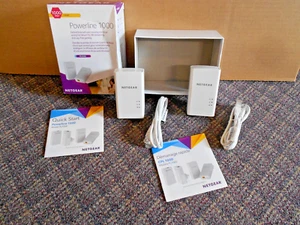 NETGEAR PL1000-100PAS Powerline 1000 Wi-Fi Network Extenders 2 Pack, White.-r- - Bild 1 von 2