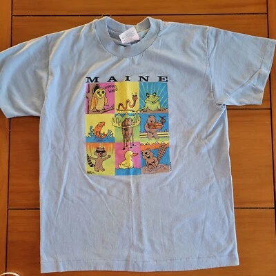 Hanes 50/50 Vintage T-shirt USA Single Stitch 1994 14 / 16 Youth Baker Maine  - Image 1 of 4