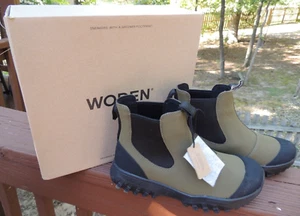 Bota de Pista Impermeable Madera Magda Goma Oliva Para Mujer Talla 5.5 Botín de Lluvia ¡Nuevo! - Imagen 1 de 20