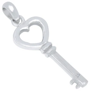Heart Key 925 Sterling Silver Pendant Jewelry SSS SPJ2221 - Picture 1 of 1