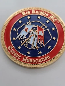 Red Knights International Firefighters Motorcycle Club Challenge Coin - Picture 1 of 4