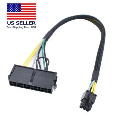 24 Pin to 6 Pin ATX PSU Power Adapter Cable for Dell OptiPlex and More MB - Image 1 of 4