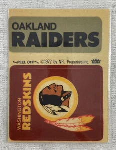 NFL 1972-74 Fleer Team Football Sticker-Oakland Raiders-Washington Redskins - Picture 1 of 1