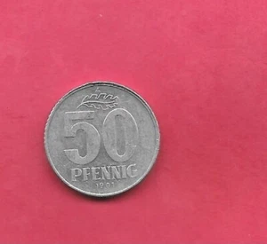 EAST GERMANY DDR KM12.2 1981 A UNC-UNCIRCULATED MINT OLD VINTAGE 50 PFENNIG COIN - Picture 1 of 1