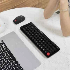 Wireless Keyboard and Mouse, Round Keycap Compact Keyboard for Computer, Laptop - Picture 1 of 32