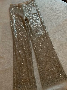 NWT KatieJ NYCGirls Sequin Flare Pants Art Class Silver, Gold Sparkle, L(10-12) - Picture 1 of 4