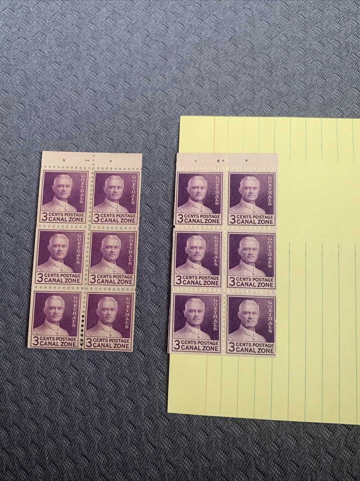 Canal Zone - 1934 - 3 Cents Red Violet Goethals Handmade Booklet Pane # 117a W - Image 1 of 4