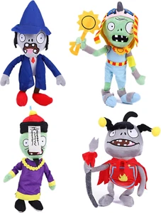 4 PCS PVZ Plant and Zombies Plush Zombies Sets 1 2 Stuffed Soft Toys Wizard Zomb - Picture 1 of 12