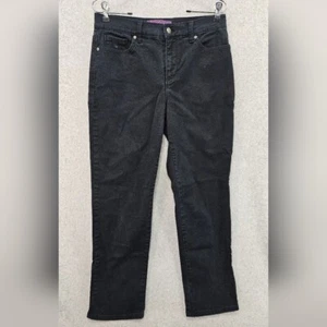 Pantalones de mezclilla para mujer Gloria Vanderbilt Amanda negros talla 8 cortos rectos - Imagen 1 de 4
