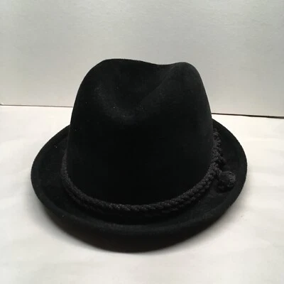 Sombrero Fedora Vintage Stetson Terciopelo Negro Talla 7-1/8 Foto 1 de 4