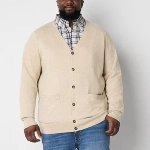 St. John s Bay Big and Tall Fine Gauge Mens 3XL V Neck LS Cardigan Sweater - Picture 1 of 3