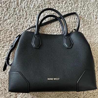 NINE WEST Negro Imitación Cuero Cartera Bolso de Hombro Brooklyn Jet Set NUEVO Foto 1 de 4