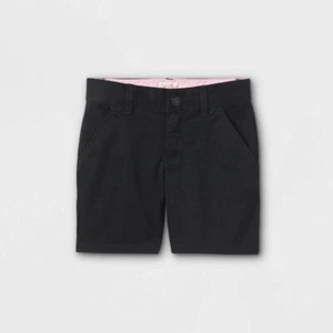 Lot of 3 Cat & Jack Shorts Girls 5t Black School Uniform Adj Waist Zip Snap - Picture 1 of 3