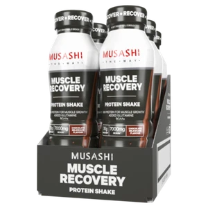 MUSASHI Muscle Recovery 6 x 375mL Protein Shakes Chocolate P30g C14g F5g - Picture 1 of 2