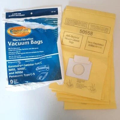 Kenmore Type C 50555, 50557 and 50558 Canister Vacuum Cleaner Bags, Qty 5 Opened - Image 1 of 4