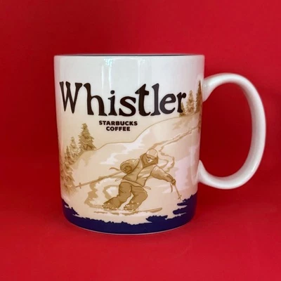 Taza de café Starbucks Whistler Canadá Global Icon 2012 azul tostado usada en excelente estado 16 OZ Foto 1 de 4