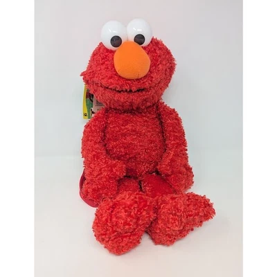 Nova com etiquetas Mochila de Pelúcia Elmo Oficial Sesame Street 19" Alças Ajustáveis 2010 - Imagem 1 de 4