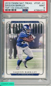 Panini National Treasures 2018 colección Top 100 Saquon Barkley #top-41 PSA 9 - Imagen 1 de 3