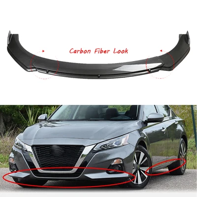 For Nissan Altima M Car Front Bumper Lip Spoiler Splitter Kit Carbon Fiber Style Foto 1 de 4
