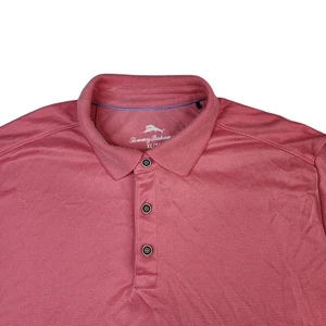Tommy Bahama Polo Shirt Mens XL Extra Large Pink Tencel Poly Blend Short Sleeve - Picture 1 of 9